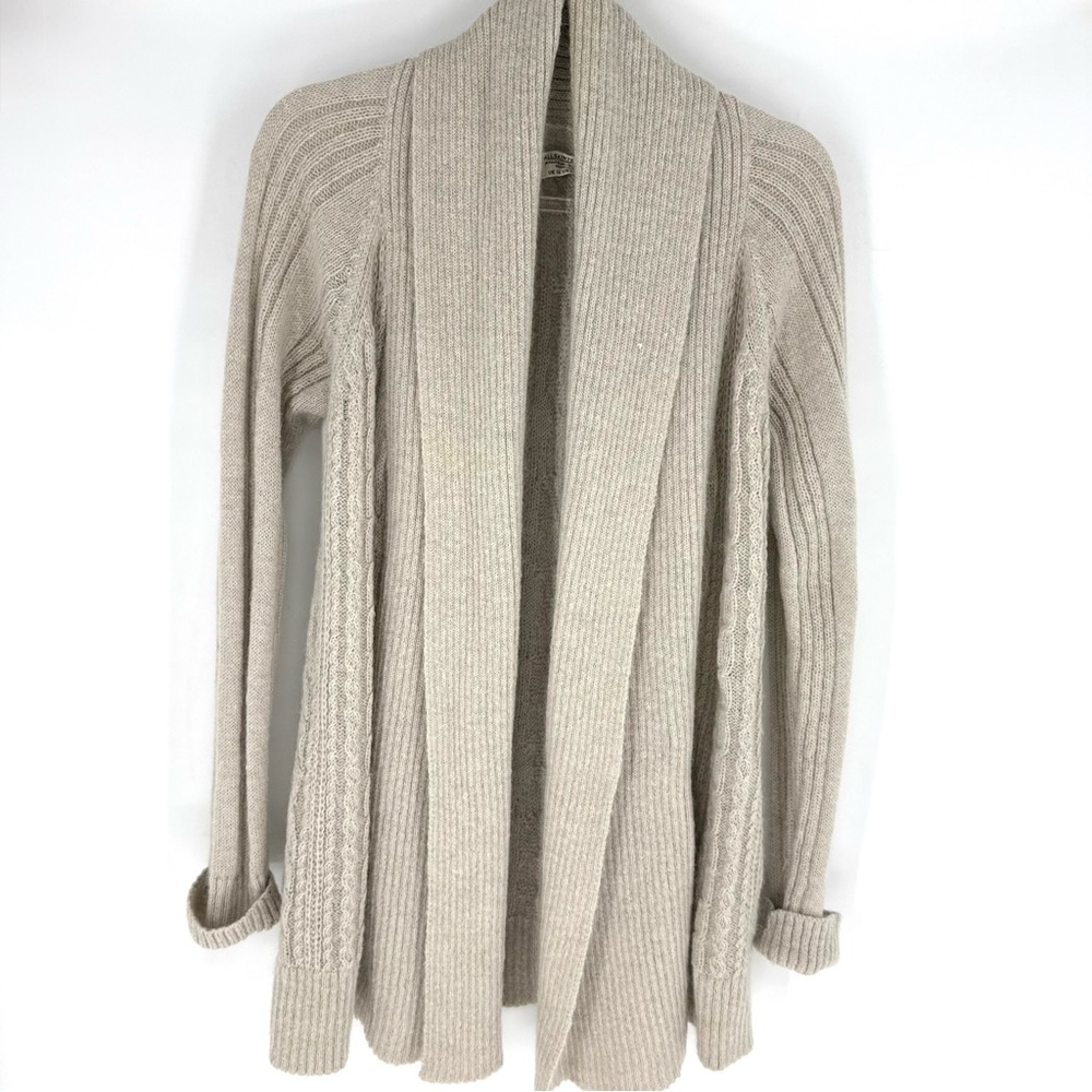 All Saints Galaxy Flex Mohair Wool Blend‎ Cardigan Open-Front Oatmeal Size 8